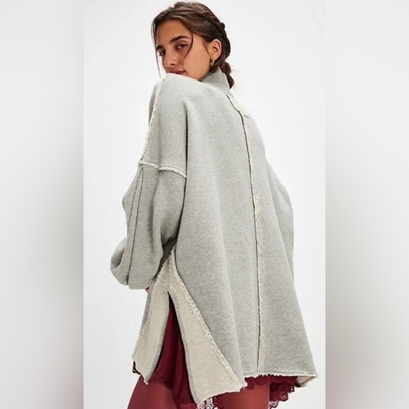 NWT Free People We the Free S Wonderful Pullover in Grey Heather New Tunic $128 - Picture 2 of 7